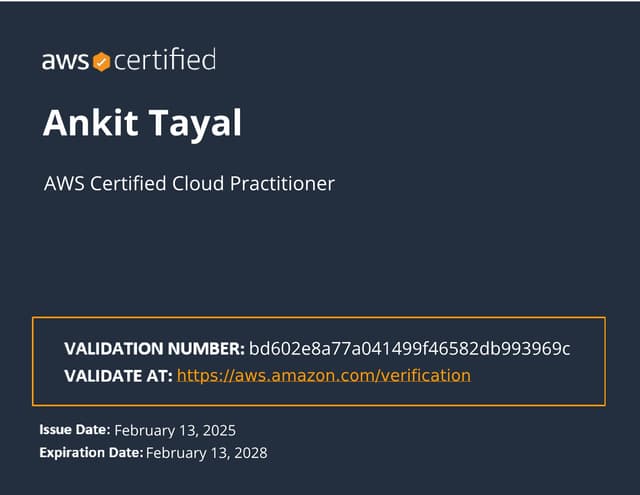 AWS Certified Cloud Practitioner Certificate